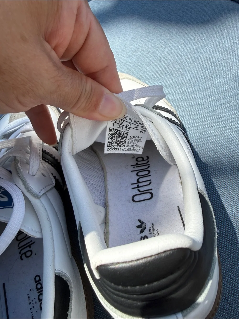 adidas Kids Samba Sneakers - White Black with Gum Sole